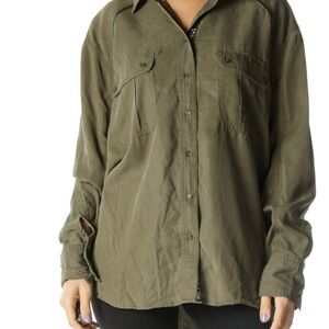 Free People Sage Green Casual Shirt